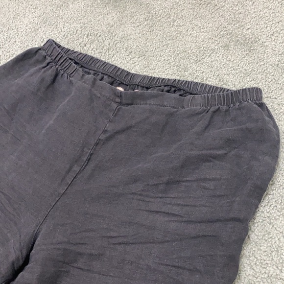 FLAX Black 100% Linen Wide Leg Lagenlook pull on Pants - Picture 2 of 8